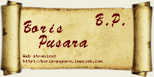 Boris Pušara vizit kartica